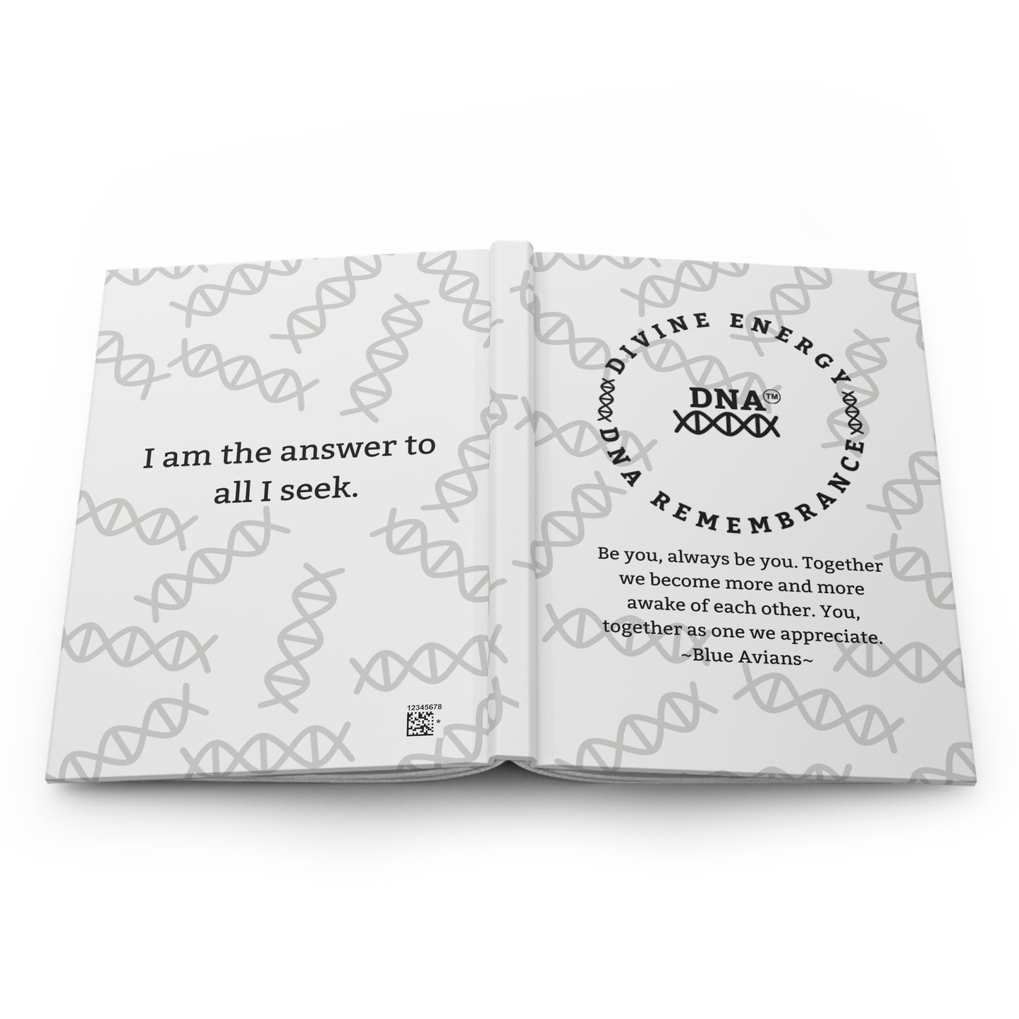 White Hardcover Journal with Blue Avian Message
