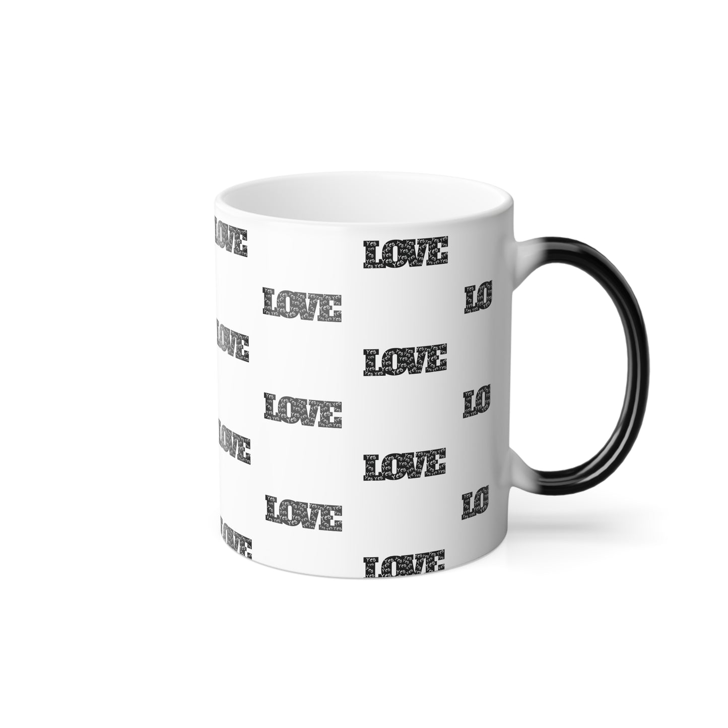 Yes to Love Affirmation (Black Print) Color-Changing Affirmation Mug