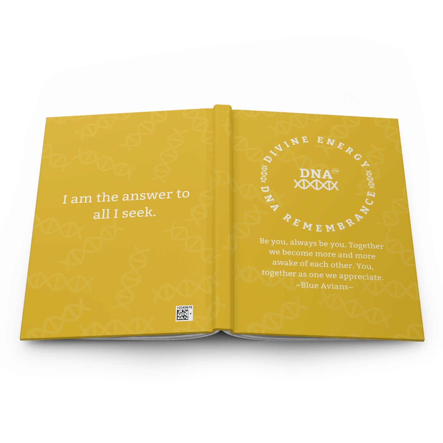 Yellow Hardcover Journal with Blue Avian Message