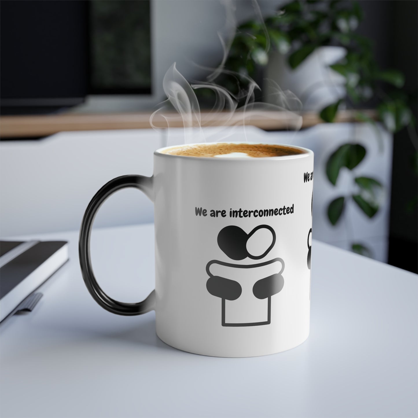 We Are Interconnected (Black Print) Color-Changing Affirmation Mug