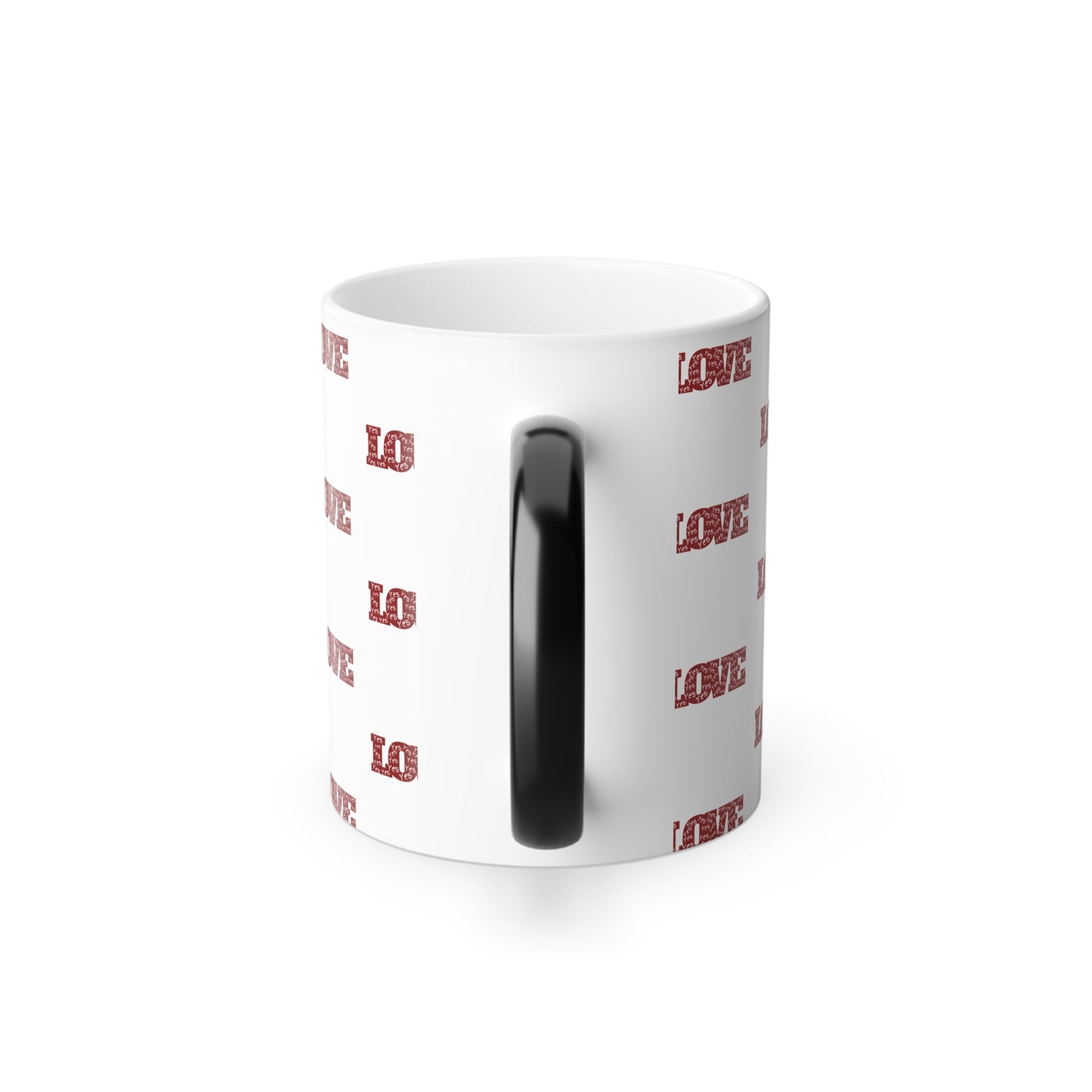 Yes to Love (Red Print) Color-Changing Affirmation Mug