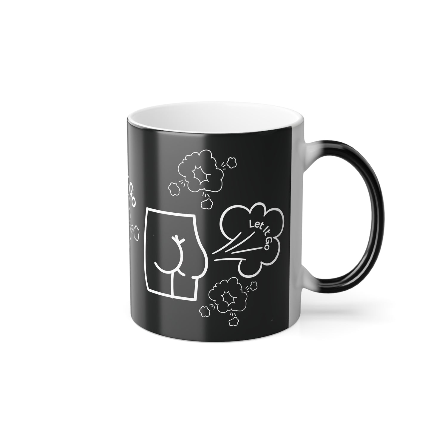 Let It Go and Fart (White Print) Funny Color-Changing Mug