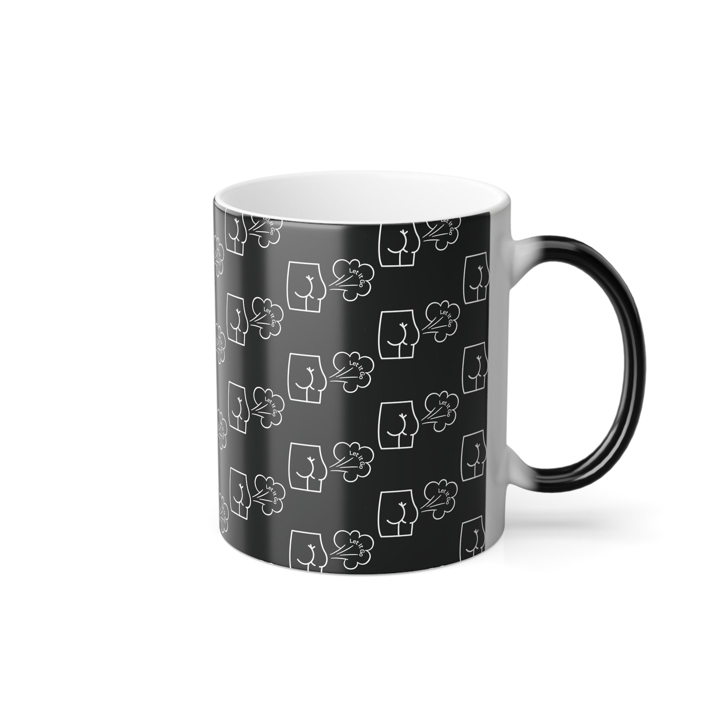 Let It Go and Fart (White Print) Sarcastic and Funny Color-Changing Mug