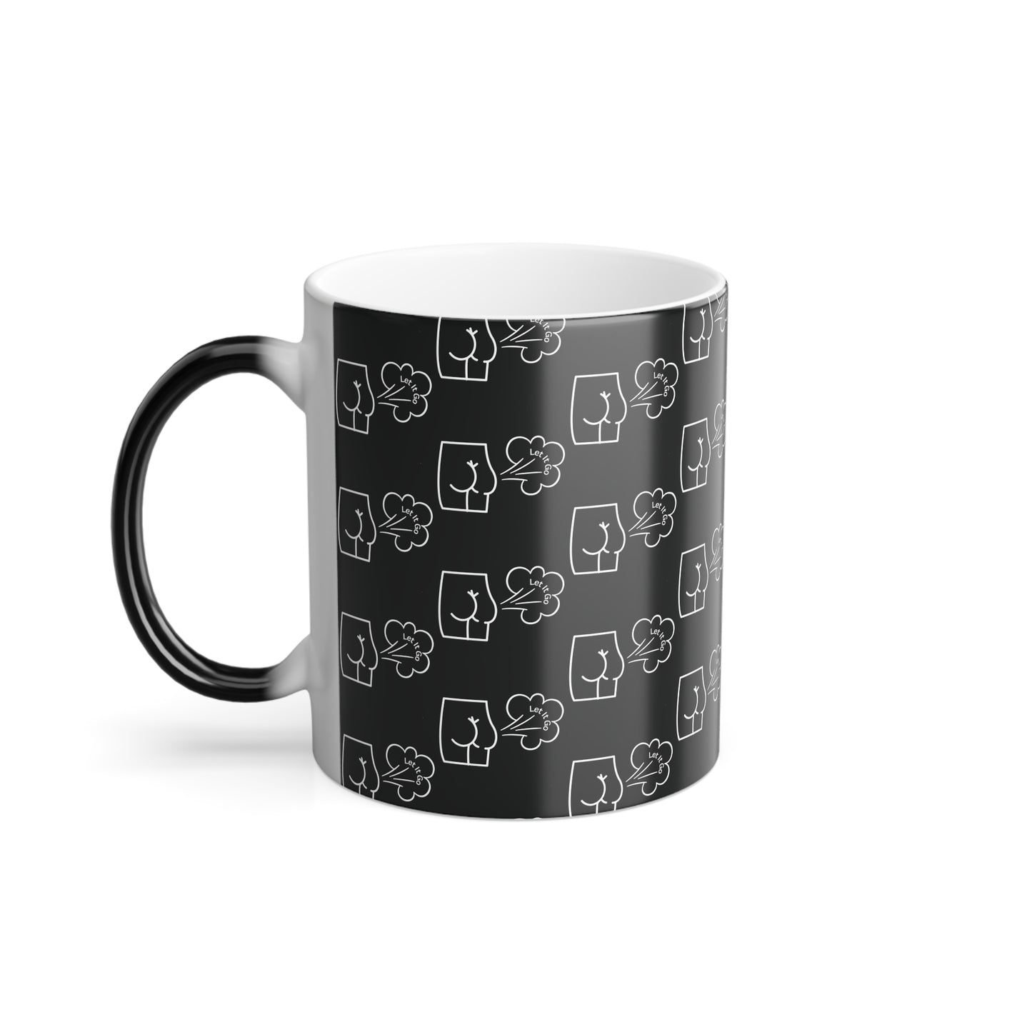 Let It Go and Fart (White Print) Sarcastic and Funny Color-Changing Mug