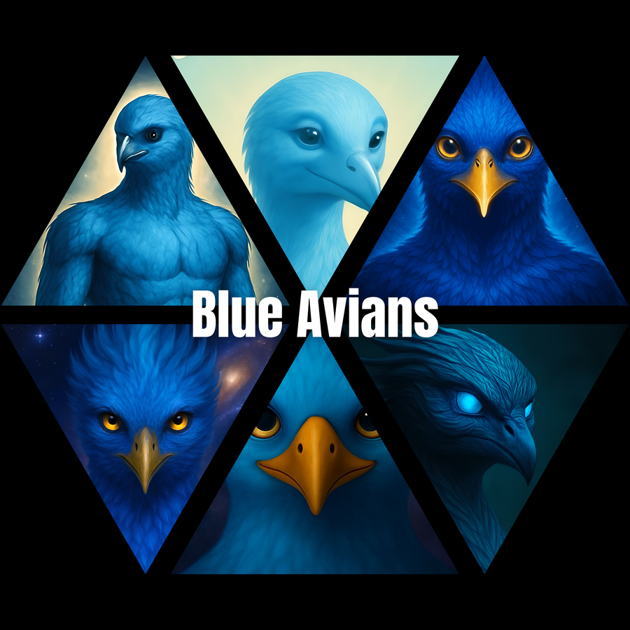 Starseed T-Shirts | Blue Avian & Galactic Clothing - 100% Cotton