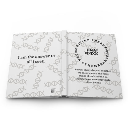 White Hardcover Journal with Blue Avian Message