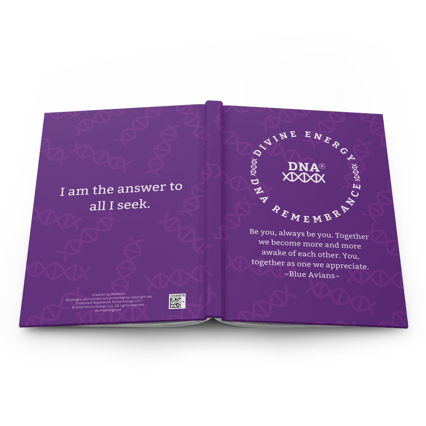 Purple Hardcover Journal with Blue Avian Message