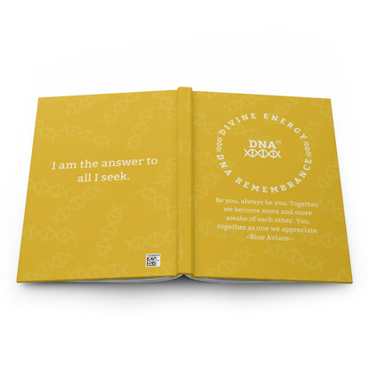 Yellow Hardcover Journal with Blue Avian Message