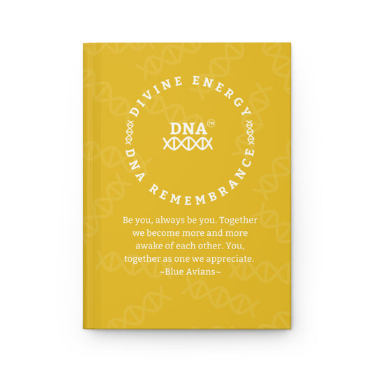Yellow Hardcover Journal with Blue Avian Message