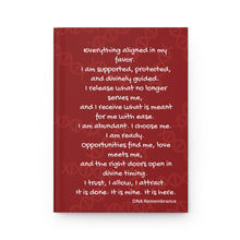 Red card with white text on a white background