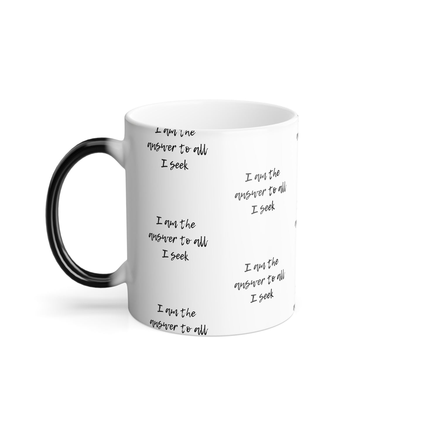 I Am The Answer (Black Print) Color-Changing  Affirmation Mug