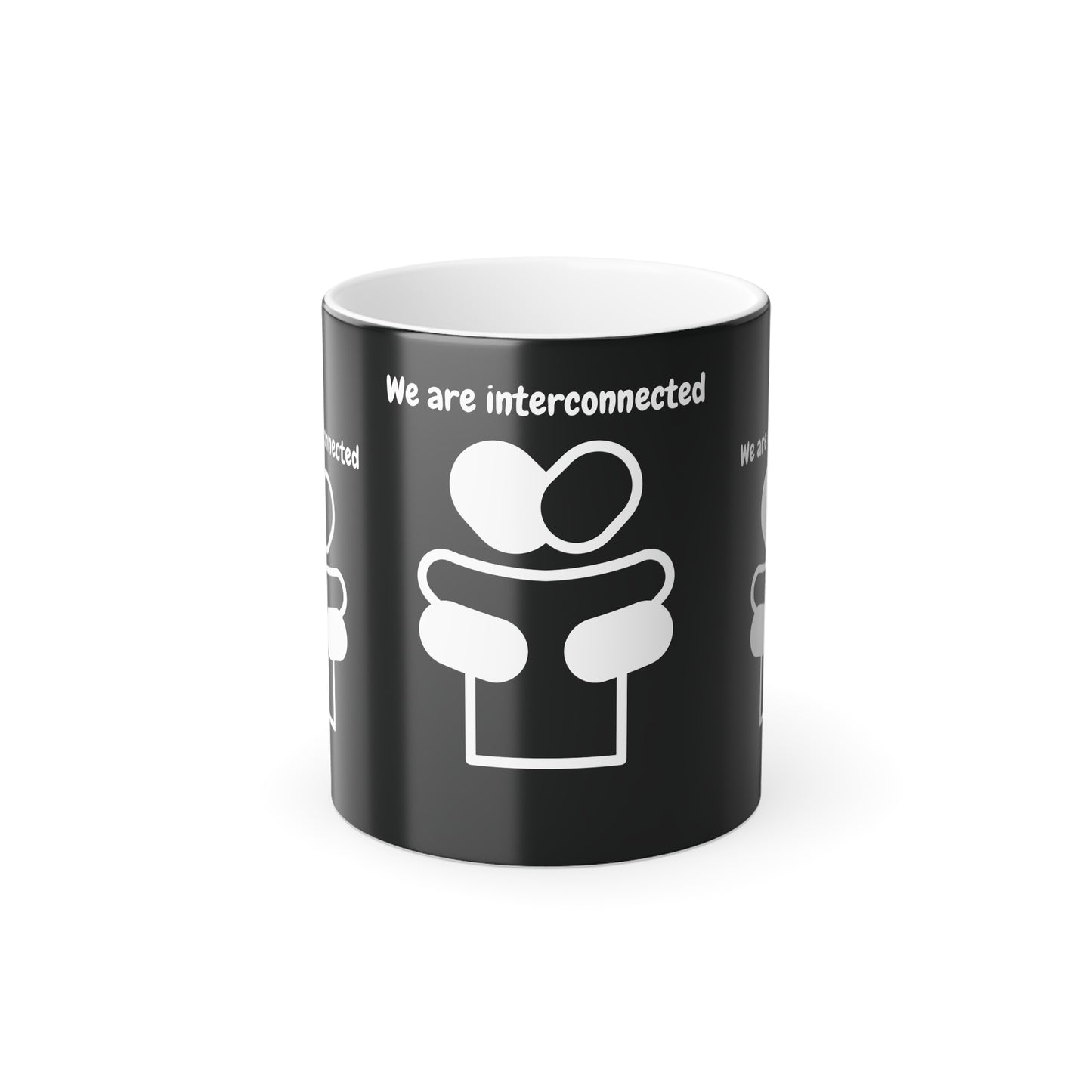 We Are Interconnected (White Print) Color-Changing Affirmation Mug