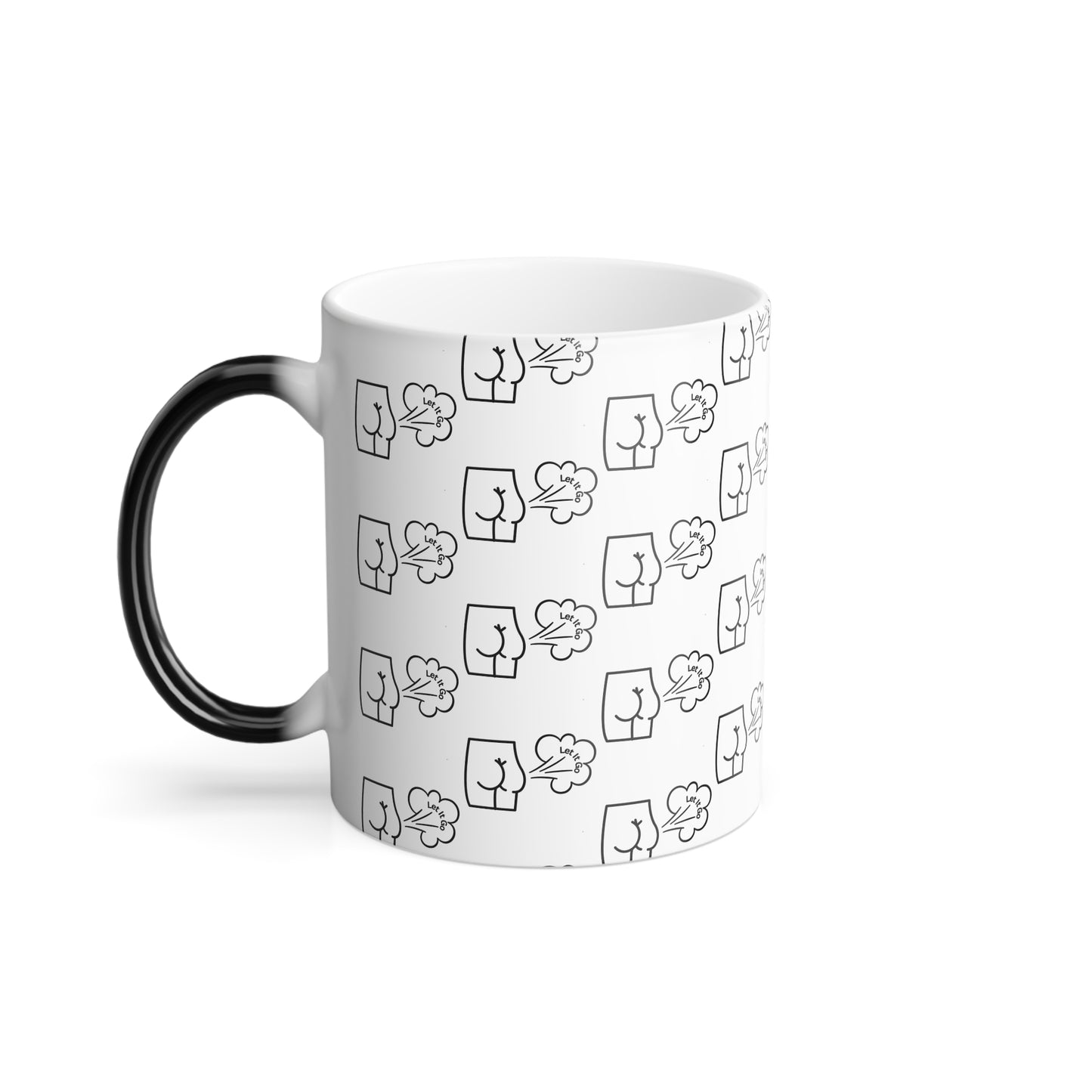 Let It Go and Fart (Black Print) Sarcastic and Funny Color-Changing Mug