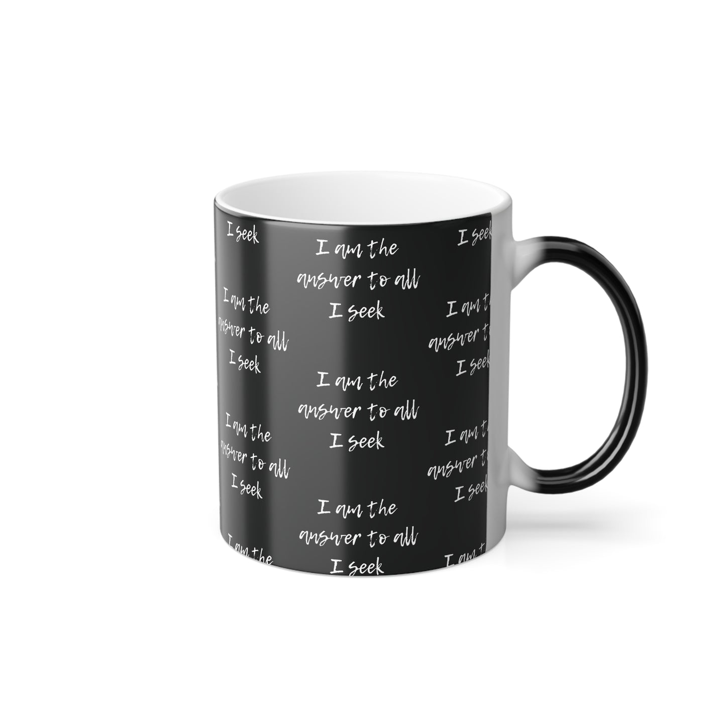 I Am The Answer (White Print) Color-Changing  Affirmation Mug