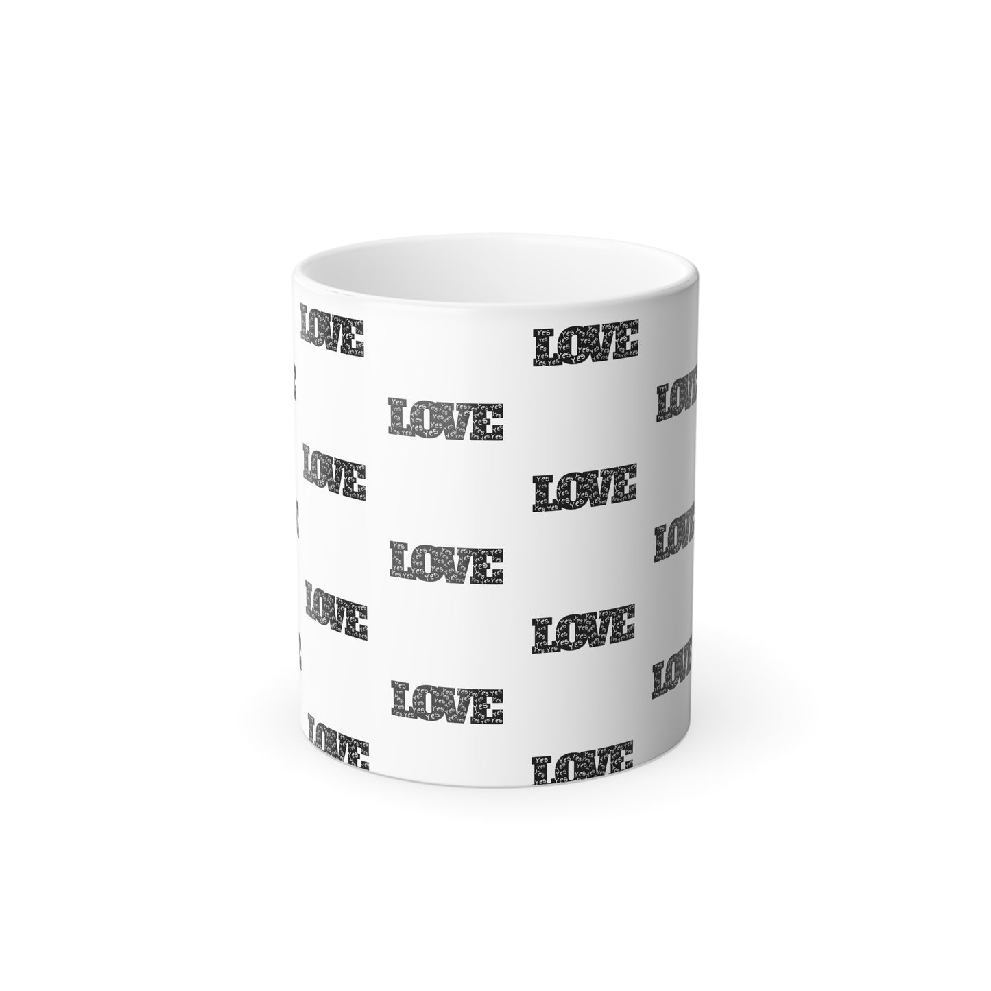 Yes to Love Affirmation (Black Print) Color-Changing Affirmation Mug