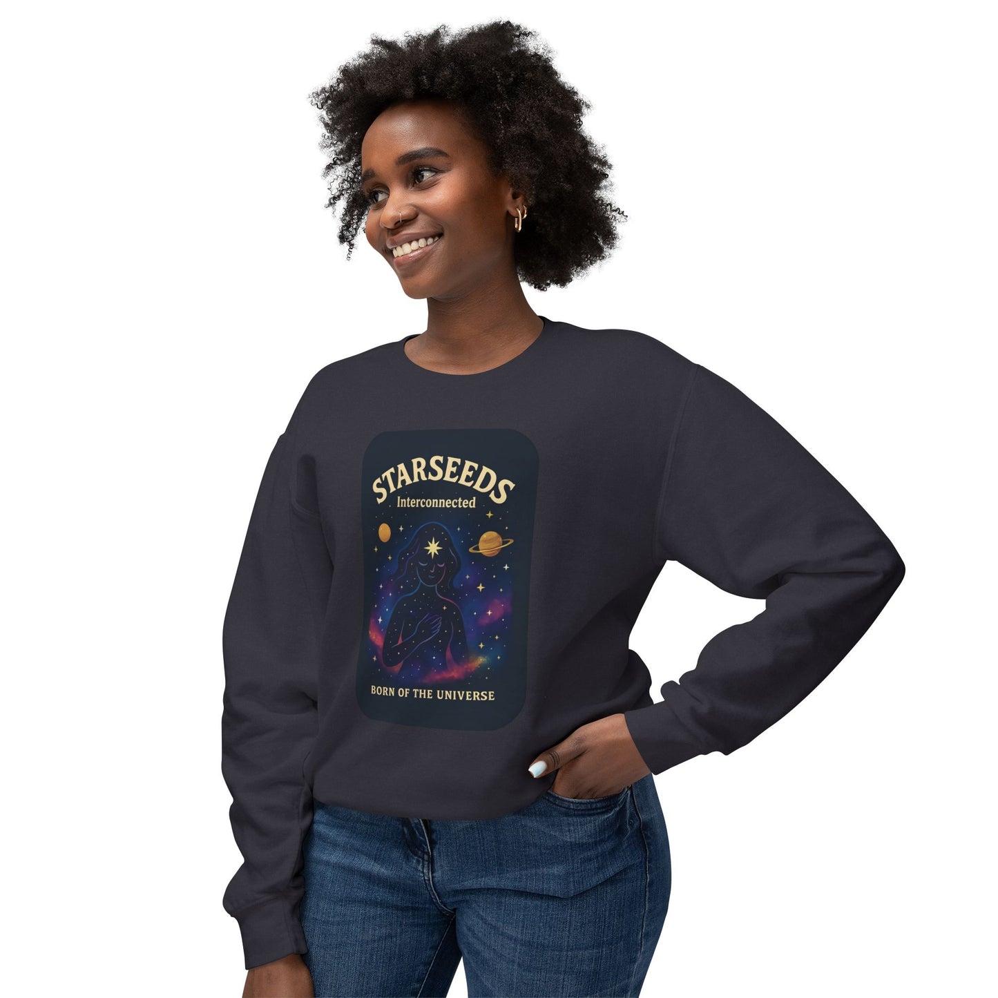 Starseeds Fem Lightweight Unisex Sweatshirt – 100% Cotton
