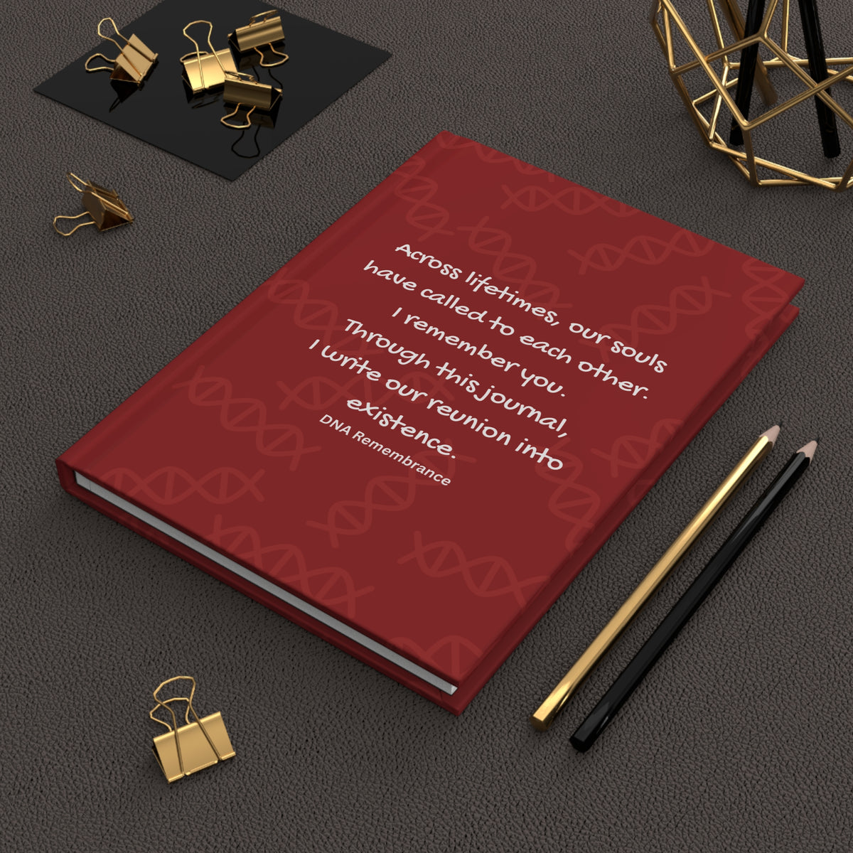 Across Lifetimes: Red Hardcover Manifestation Journal