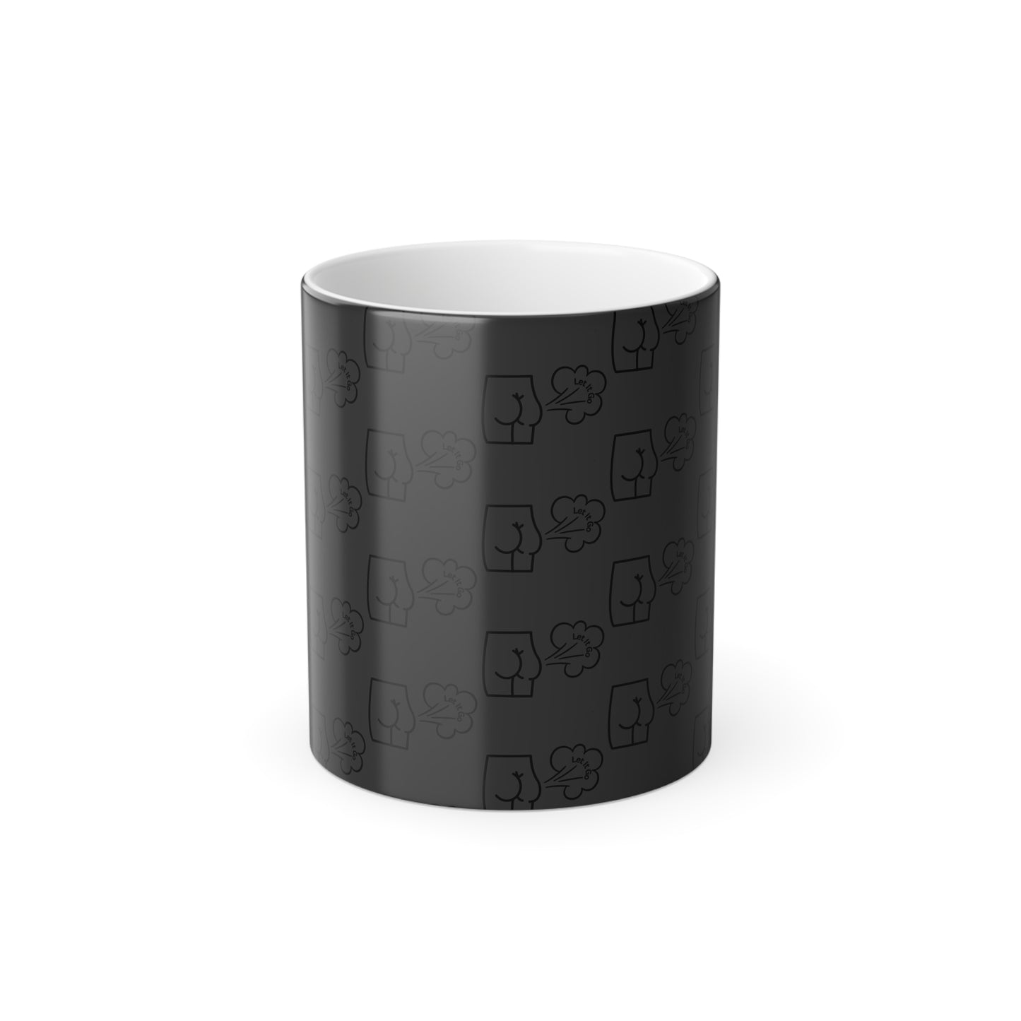 Let It Go and Fart (Black Print) Sarcastic and Funny Color-Changing Mug