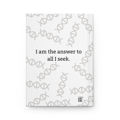 White Hardcover Journal with Blue Avian Message