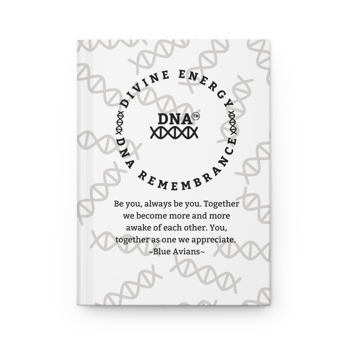 White Hardcover Journal with Blue Avian Message