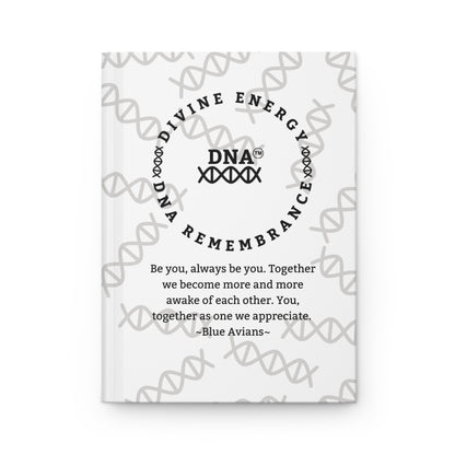 White Hardcover Journal with Blue Avian Message