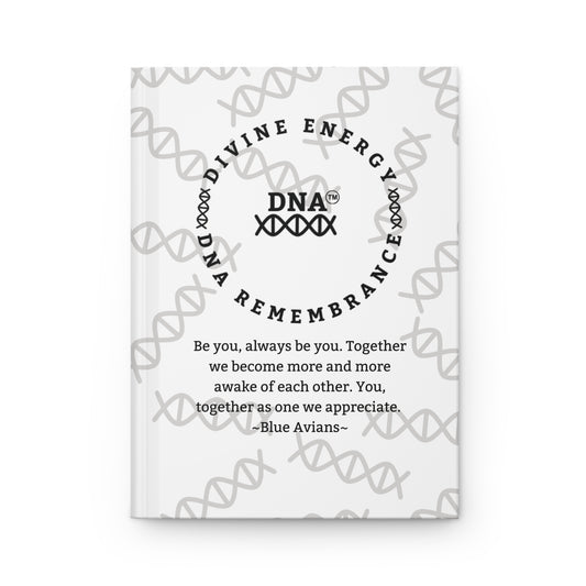 White Hardcover Journal with Blue Avian Message