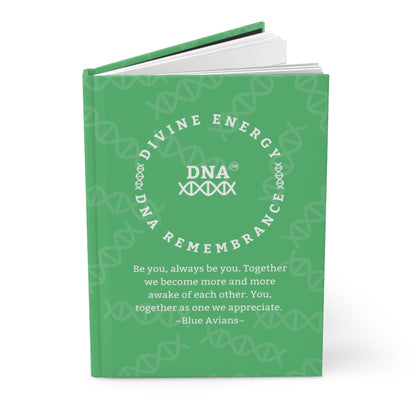 Green Hardcover Journal with Blue Avian Message