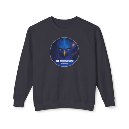 Black sweatshirt with an eagle head design and 'DNA Remembrance' text on a white background
