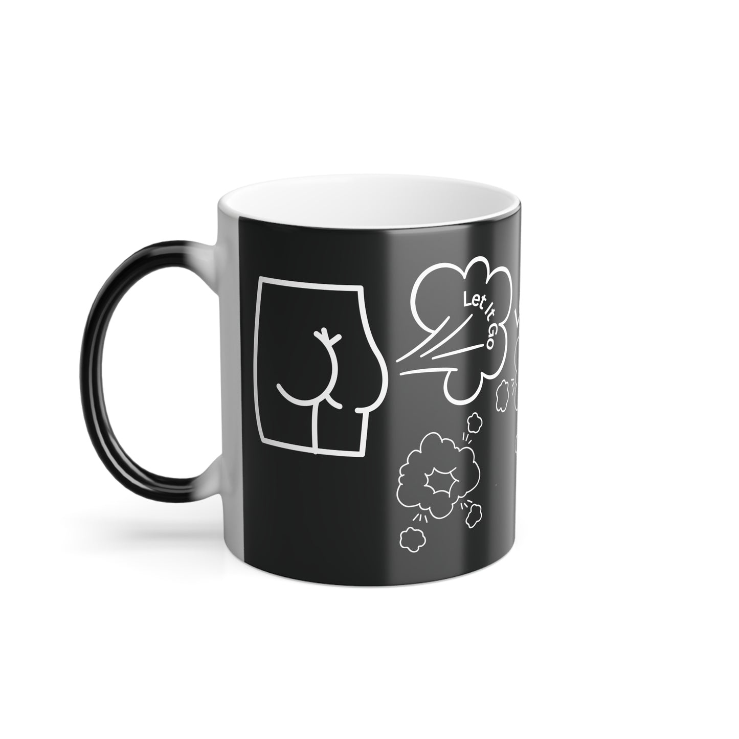 Let It Go and Fart (White Print) Funny Color-Changing Mug