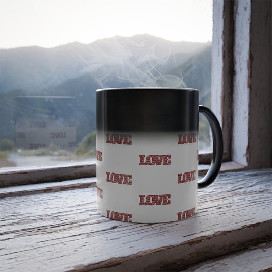 Yes to Love (Red Print) Color-Changing Affirmation Mug