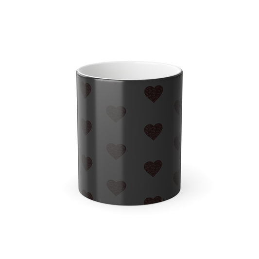 Yes to Love Hearts (Red Print) Color-Changing  Affirmation Mug