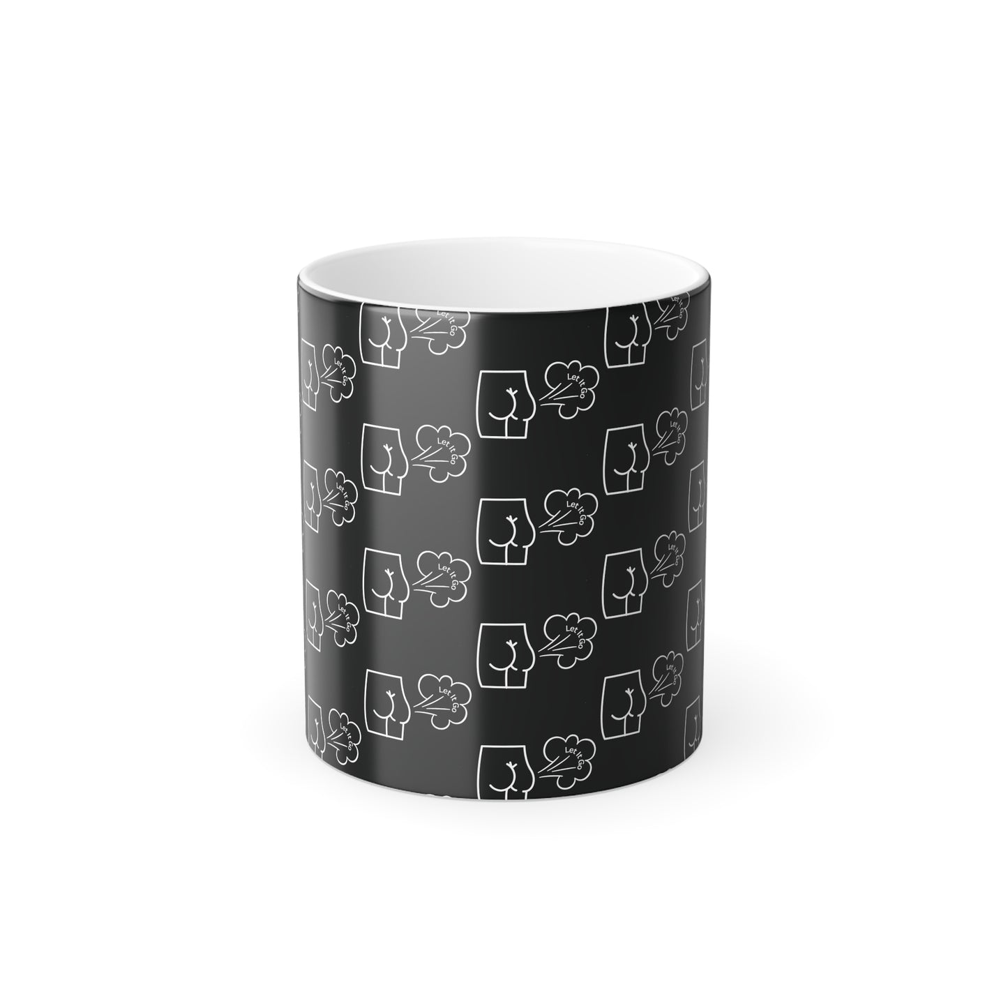 Let It Go and Fart (White Print) Sarcastic and Funny Color-Changing Mug