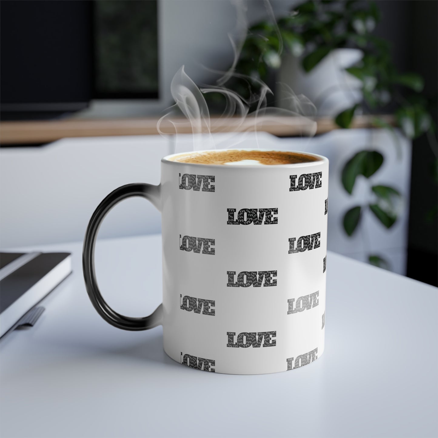 Yes to Love Affirmation (Black Print) Color-Changing Affirmation Mug