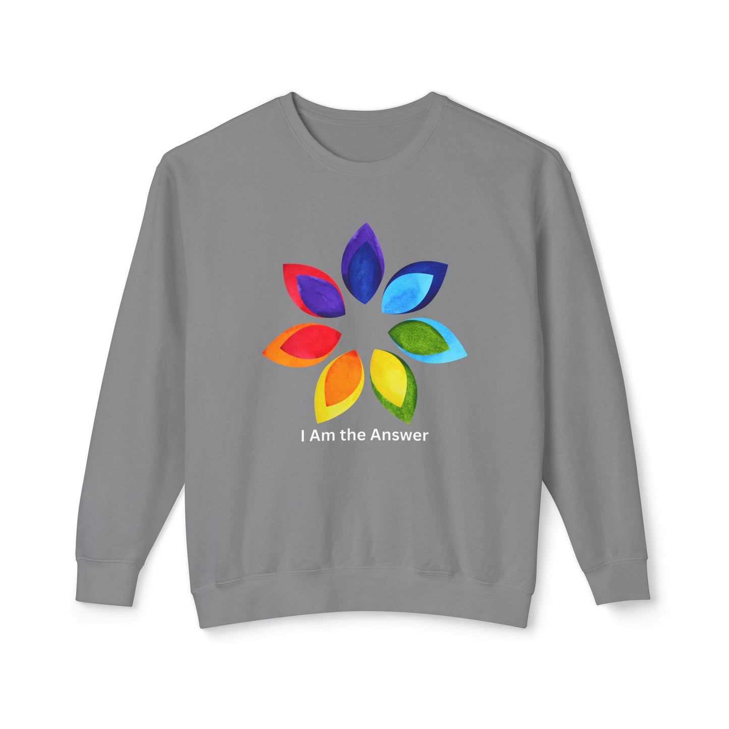I Am the Answer Chakras Lightweight Unisex Sweatshirt - 100% Cotton