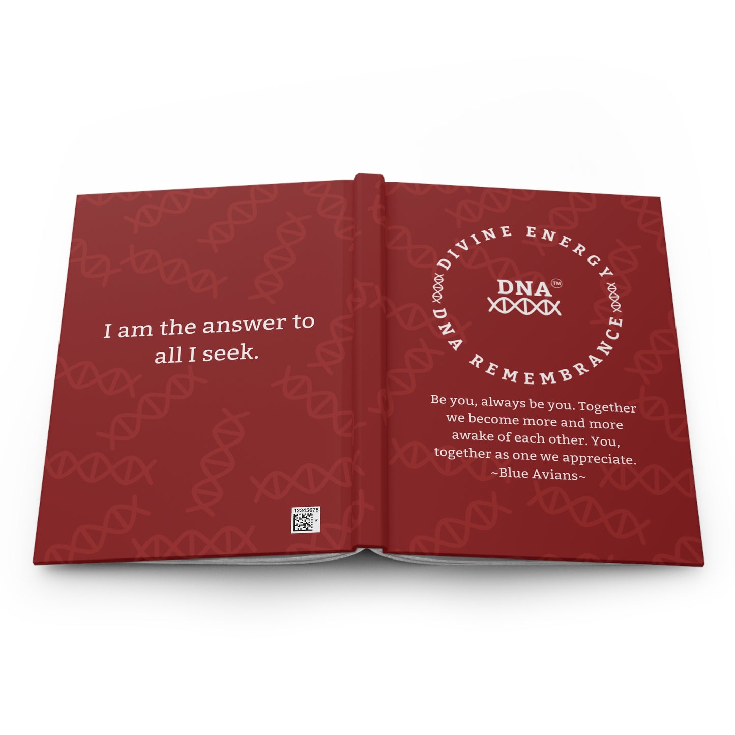 Red Hardcover Journal with Blue Avian Message
