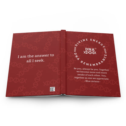 Red Hardcover Journal with Blue Avian Message