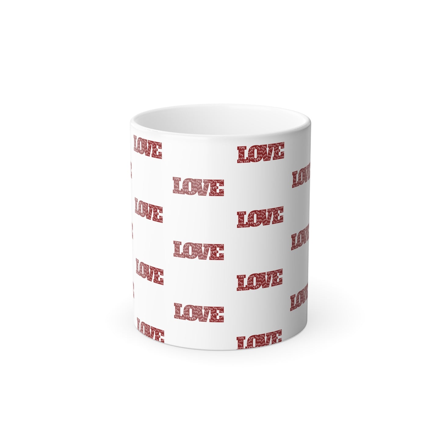 Yes to Love (Red Print) Color-Changing Affirmation Mug