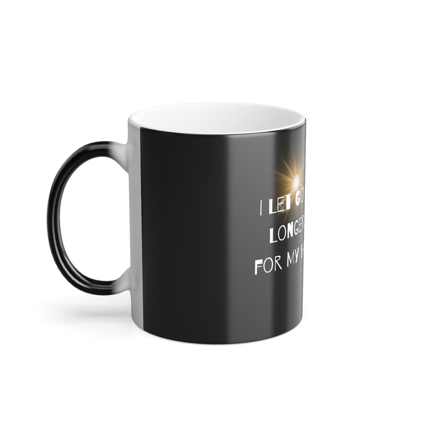 Let Go No Longer Serves (White Print) Color-Changing Affirmation Mug