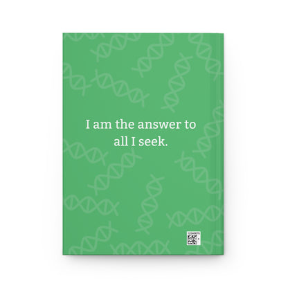 Green Hardcover Journal with Blue Avian Message