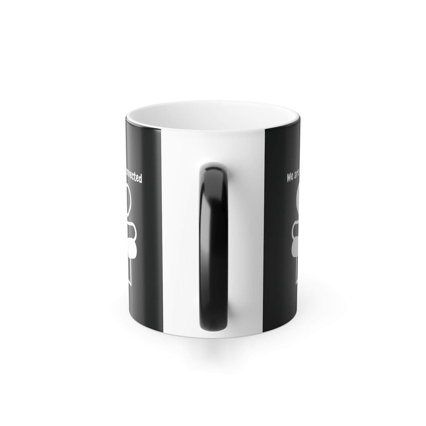 We Are Interconnected (White Print) Color-Changing Affirmation Mug