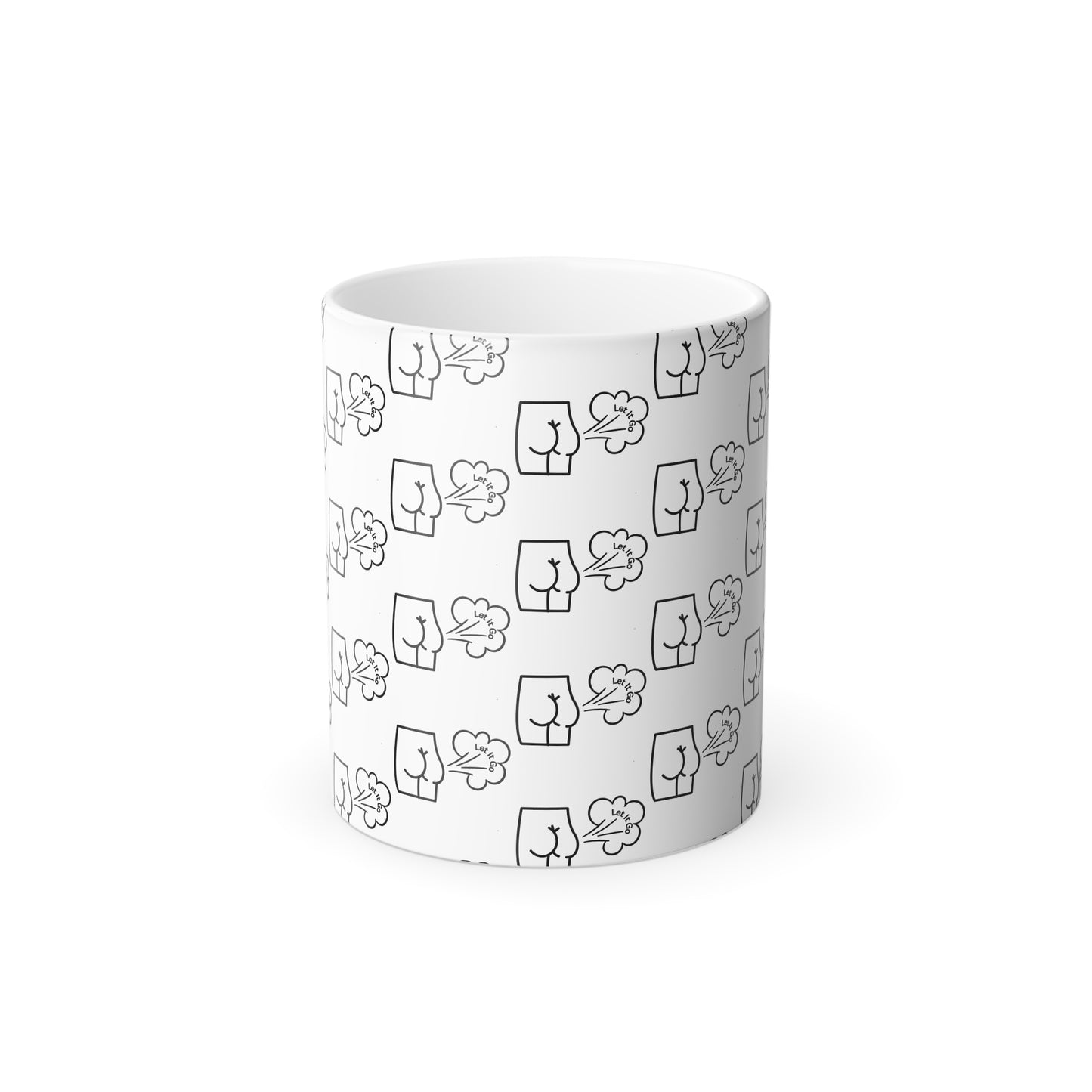 Let It Go and Fart (Black Print) Sarcastic and Funny Color-Changing Mug
