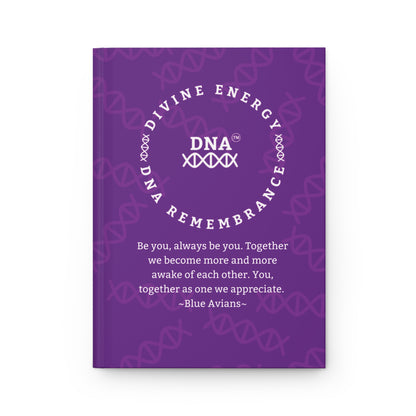 Purple Hardcover Journal with Blue Avian Message