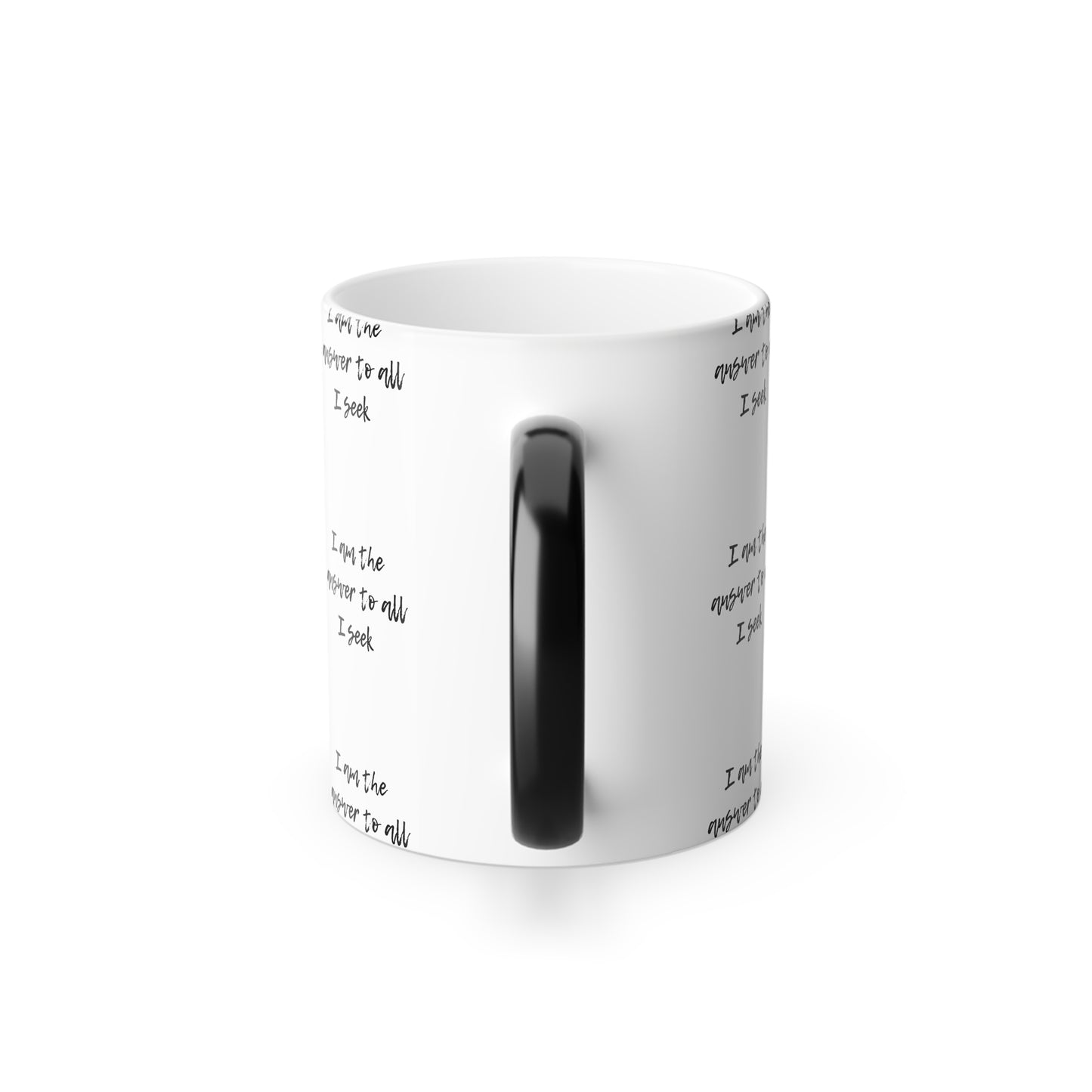 I Am The Answer (Black Print) Color-Changing  Affirmation Mug