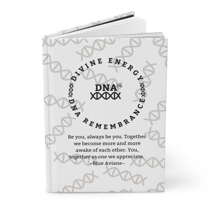 White Hardcover Journal with Blue Avian Message