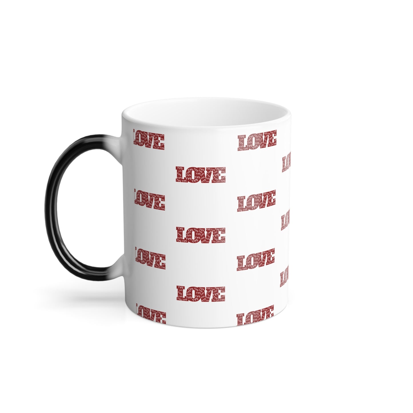Yes to Love (Red Print) Color-Changing Affirmation Mug