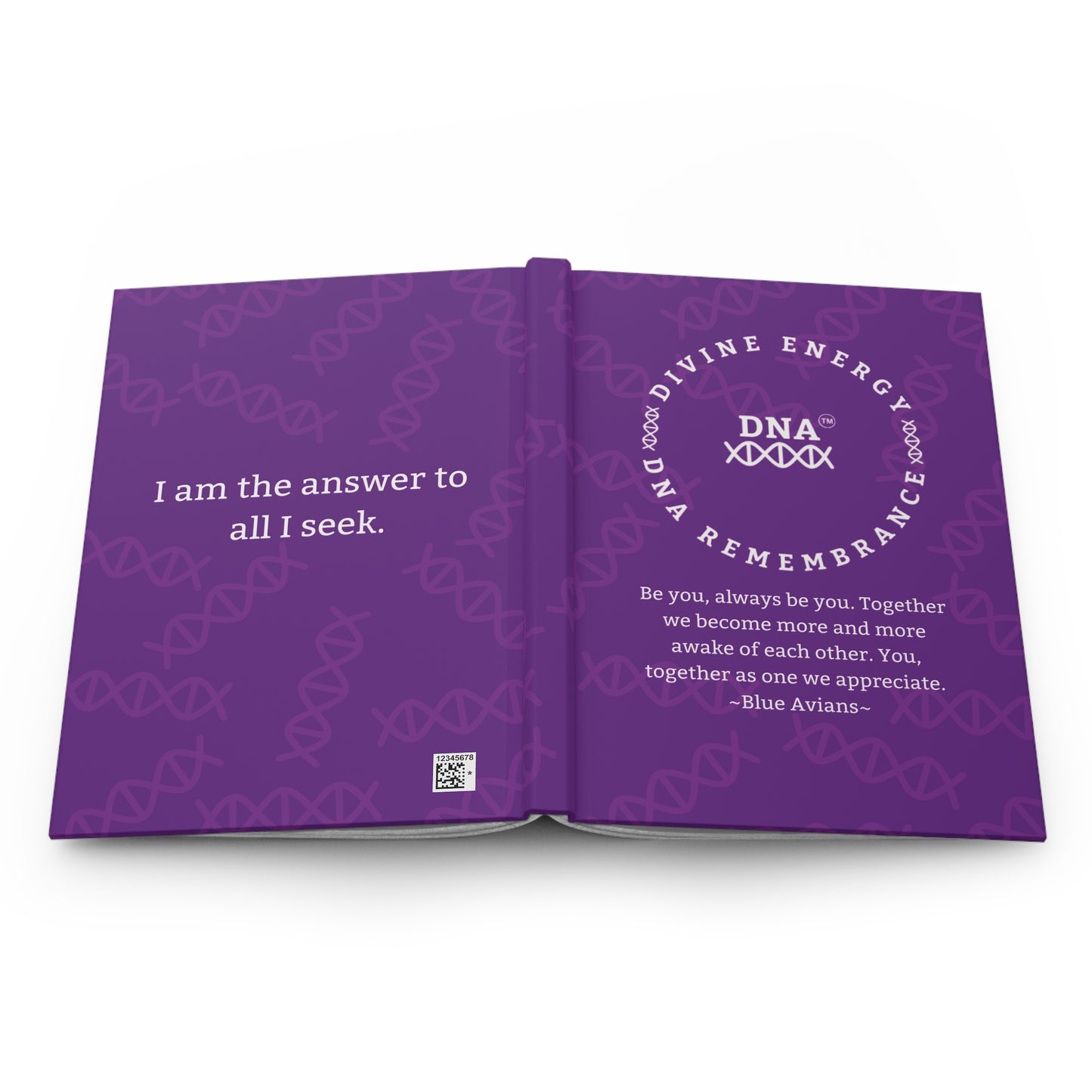 Purple Hardcover Journal with Blue Avian Message