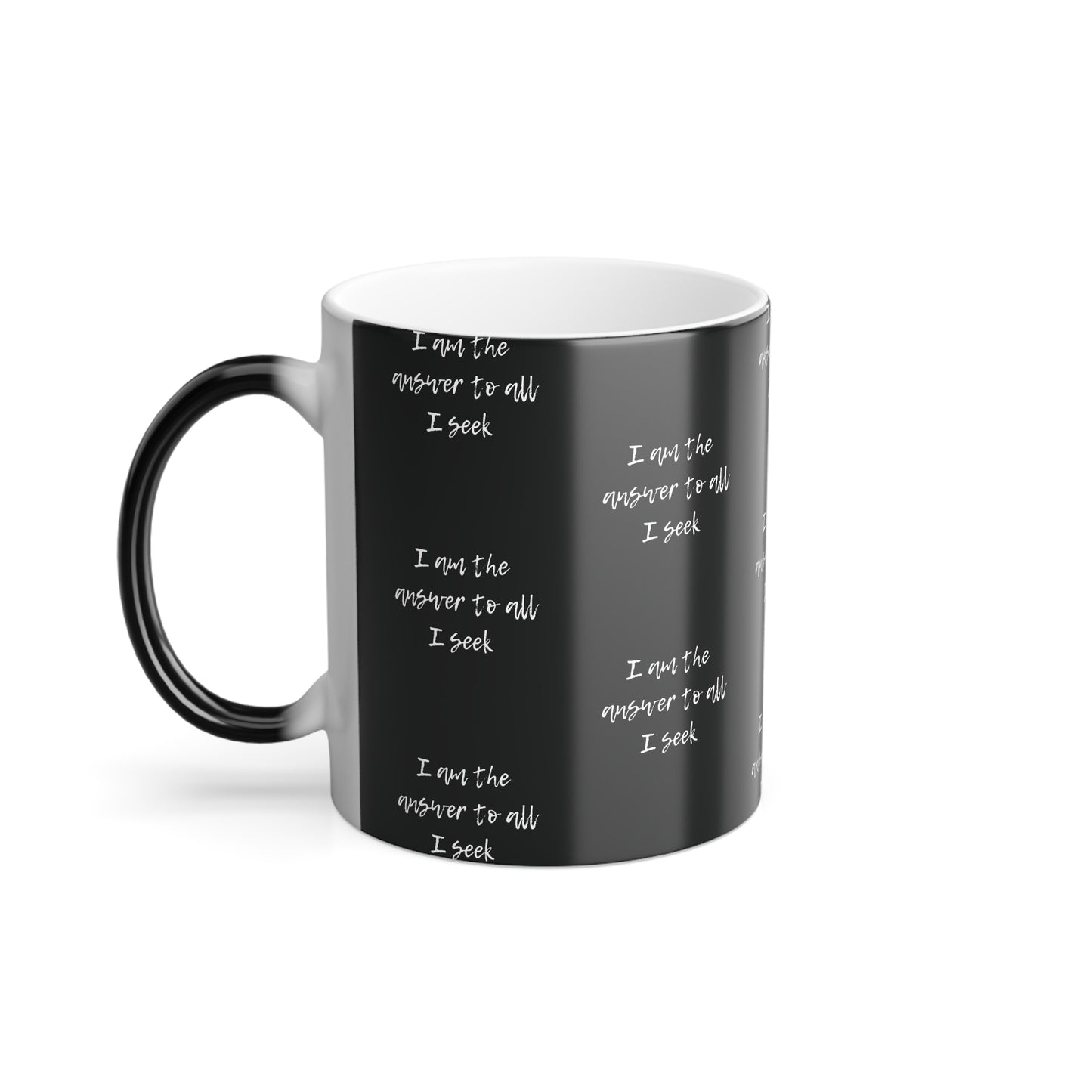 I Am The Answer (White Print) Color-Changing  Affirmation Mug