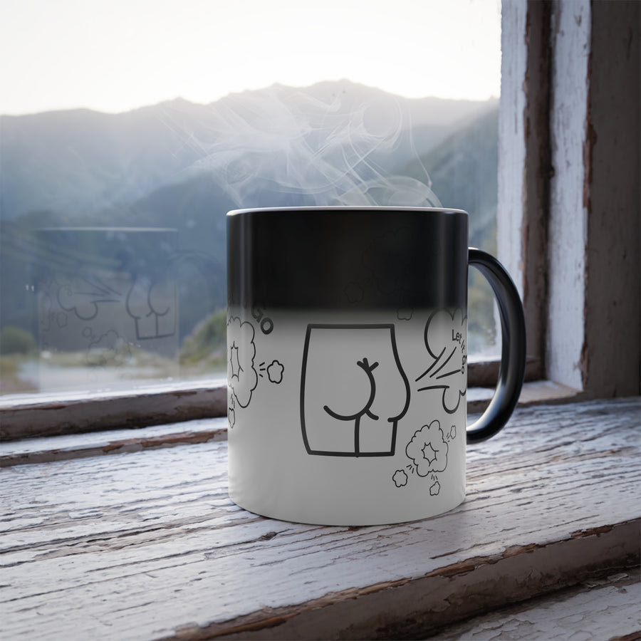Let It Go and Fart (Black Print) Funny Color-Changing Mug