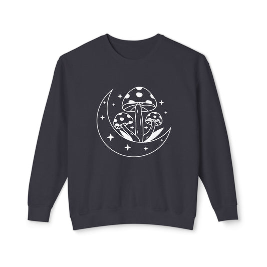 Mushroom and Moon Lightweight Sweatshirt - 100% Cotton