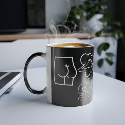 Let It Go and Fart (White Print) Funny Color-Changing Mug